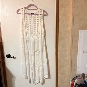 ViViD Cream Knit Crochet Tank Top
